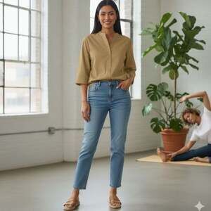 Tri-Mountain Yellow Button Down Work Shirt